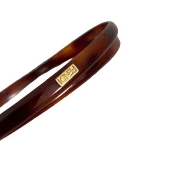 FENDI Brown Tortoiseshell Vintage Headband / Hair Clip Accessory - Picture 4 of 10